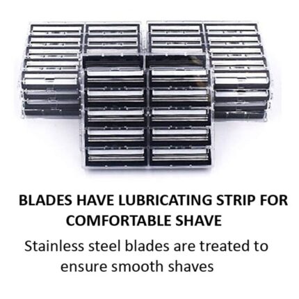 100 Taconic Shave Twin Blade Razor Cartridges with Lubricating Strip - Compatible with All Gillette Trac 2 and Gillette Atra Razor Handles