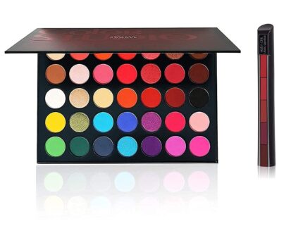 Urban SS Makeup Kit for Girls, Lipstick Combo Set 5 fabulous Shades in 1 Red Edition Matte Finish Lipsticks with 35 Shades Color Studio Eyeshadow Palette - Multicolor
