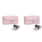 MAYCREATE Travel Storage Bag for Dyson Airwrap Holder Hair Styler Organizer Attachments Portable with Hanging Hook Pink Bag Only 2 PCS