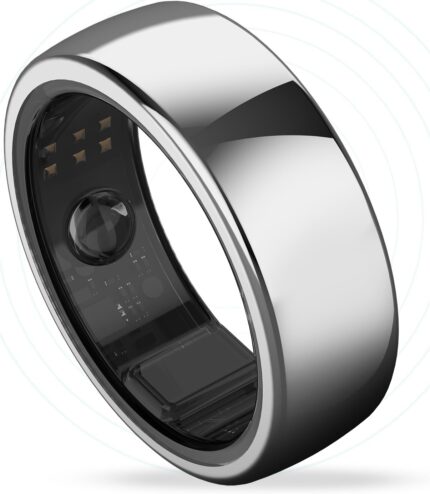 aaboRing, Health & Fitness Tracker Smart Ring, Advance Sleep Monitoring, Stress & Activity Tracking, Titanium, IP68 Waterproof (US Size No 11, Wireless, Stellar Silver)