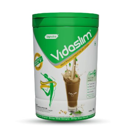 Vidaslim Meal Replacement Protein Health Shake for Weight Control & Weight Management for Women & Men| 22.8 gm Protein |L-Carnitine, Green Tea Extract, and White Kidney Bean Extract| (400, Caffe Latte)