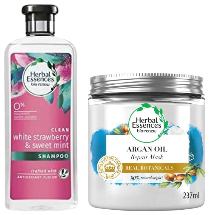 Herbal Essences White Strawberry & Sweet Mint SHAMPOO-For Cleansing and Volume Argan Oil Hair Mask 237ml For Dry DamagedFrizzy HairParaben Sulfates Free For all hair types Hair Mask for unisex