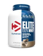 Dymatize Nutrition Elite 100% Whey Protein | Whey Protein Powder | Muscle Recovery | 25g Protein, 5.5g BCAA | Fast-Absorbing Protein | Gluten-Free | Blend with BCAAs & Glutamine | Cookies & Cream | 5 Lbs