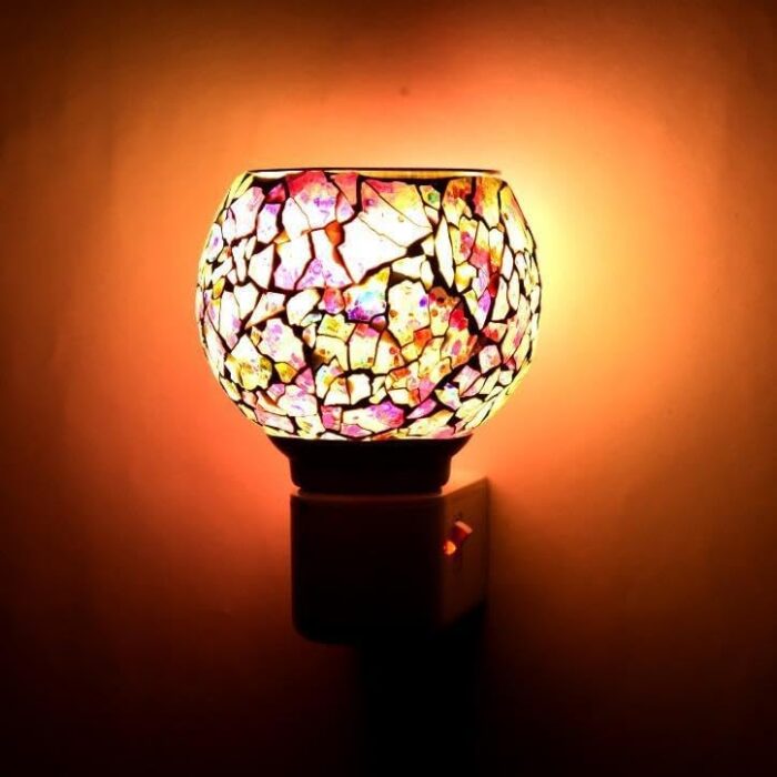 Kriviya Electric Aroma Diffuser, Kapoor dani, Night Lamp, Premium Home Decor Lamp, Soothing Fragrance Ambience by Using Kapoor, Laung, Essential Oil, for Home,Office (M-26 Pink)