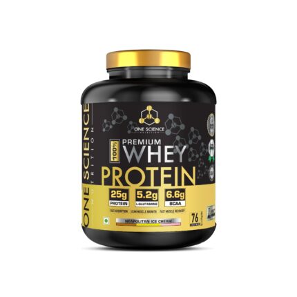 One Science Nutrition (OSN) Premium Whey Protein [Grass Fed Whey] - 25g Protein, 6.6g BCAA & 5.2 gms L-Glutamine | Refuels & Repairs Muscles (5 lbs, Neapolitan Ice Cream)