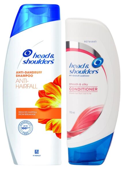 Head & Shoulders, Anti Dandruff Shampoo, Anti Hairfall, 180 ML&Head & Shoulders, Anti Dandruff Conditioner, Smooth & Silky, 170 ML