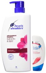 Head & Shoulders Smooth and Silky Anti Dandruff Shampoo, 1L and Head & Shoulders, Anti Dandruff Conditioner, Smooth & Silky, 170 ML