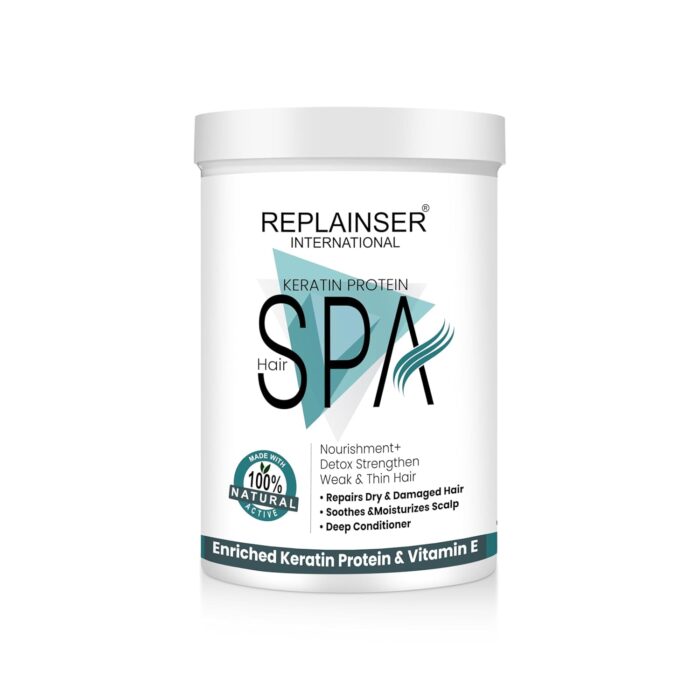 REPLAINSER INTERNATIONAL keratin hair spa infused with brazilian nut and keratin, repairs dry damaged hair - treatment protein spa conditioning mask for dry, damaged, (1000Ml)