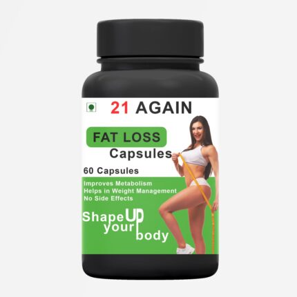 21 Again Fat Loss Capsule Pills Weight Management Products For Women And Men - Natural Metabolism Booster Fat Burner - Medically Proven Herbal Weight Loss Supplements - No Side Effect - (Pack Of 1)