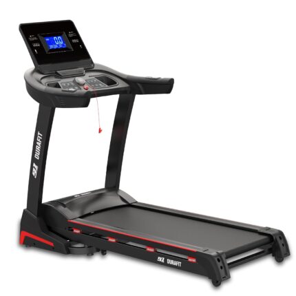 91-Durafit Panther Pro 5.5 HP Peak DC Motorized Foldable Treadmill | Auto Incline 15 Level |Max Speed 18 Km/Hr | Max User Weight 140 Kg |Free (DIY) Installation Assistance | Spring Suspension