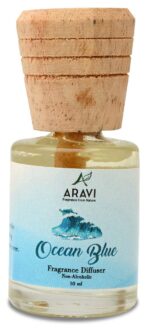 A Aravi Fragrance From Nature Ocean Blue Small Reed Diffuser, Air Freshener for Living Room, Bedroom and Bathroom, Scented Anti-Bacterial Essential Oil (10 ml)