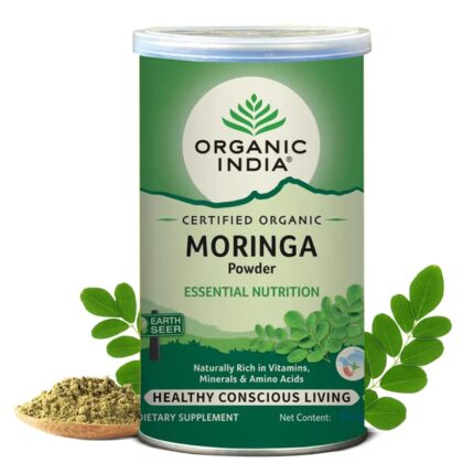 A TATA Product - Organic India Moringa Powder - 100g, Essential Nutrition Superfood, Helps Naturally Boost Energy Levels, Improves Stamina & Vitality, Rich In Vitamins & Minerals