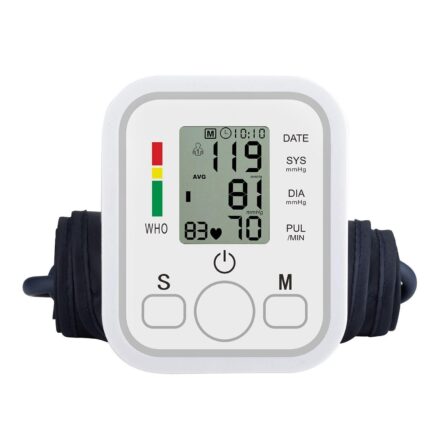 ACCUTRUST Digital Blood Pressure Monitor, Upper Arm Cuff, LCD Display with Memory Function, Dual Power Supply, White