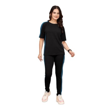 ALISBA Women's Active Wear Track Suit Set - Sportswear Top & Bottom Set for Women Western for Fitness & Workout Tshirt for Women Gym pants for women workout combo Track Suit, Yoga, Running (Pack of 2)