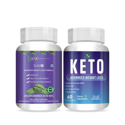 ANC Slimo & Keto Advance Ketogenic Weight Loss Formula with Garcinia Cambogia Extract Fat Burner | Metabolism Booster Pack of 2 (60 Capsules Each Bottle)