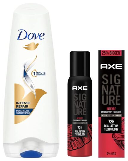 AXE Signature Woody Scent Body Perfume, Intense, 154 Millilitres And Dove Hair Therapy Intense Repair Conditioner for Dry Hair, 175 Millilitres