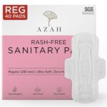 AZAH Sanitary Pads for Women Regular [Pack of 40] 100% Rash-Free sanitary napkins | 3x More Absorption, Cottony Soft and Dry Top Cover for heavy Flow | Toxin Free, Locks Odour, Leak-Proof