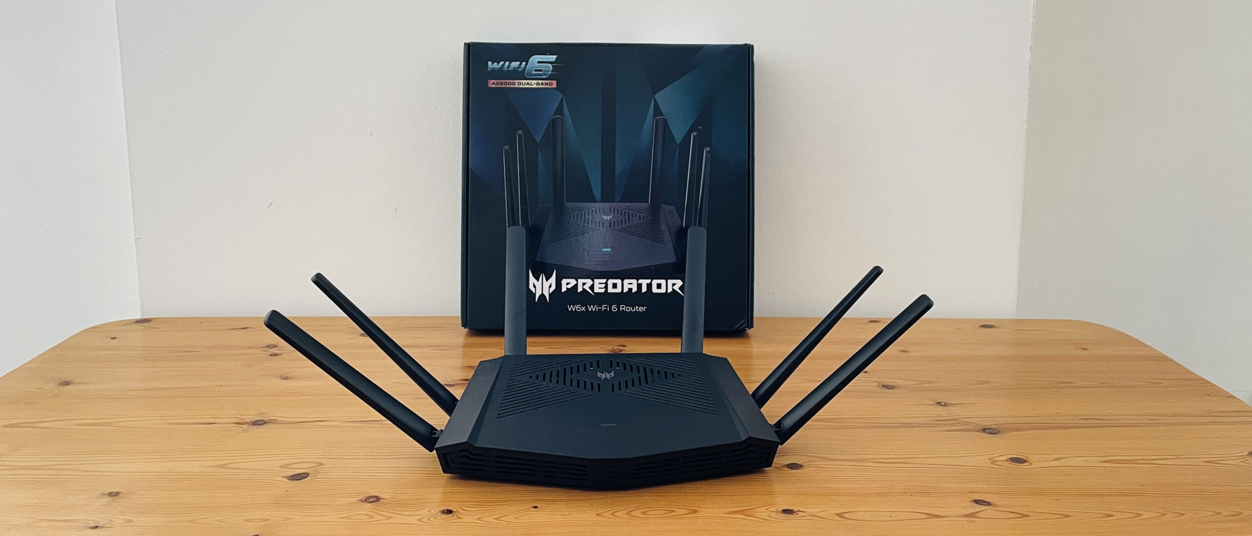 Acer Predator Connect W6x on a wooden table