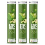 Acrevit Apple Cider Vinegar Effervescent 20 Tablets for Men & Women, Sugar-Free Energy Boosters with Pomegranate Extract, Vitamin B12 & B6 for Weight Management - Pack of 3(Apple Flavour)