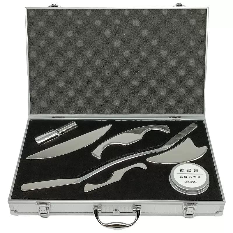 AcuFitness Iastm Tool Use In Physiotherapy 5Pcs Set With Fascia Loosening Cream & Scraping Oil