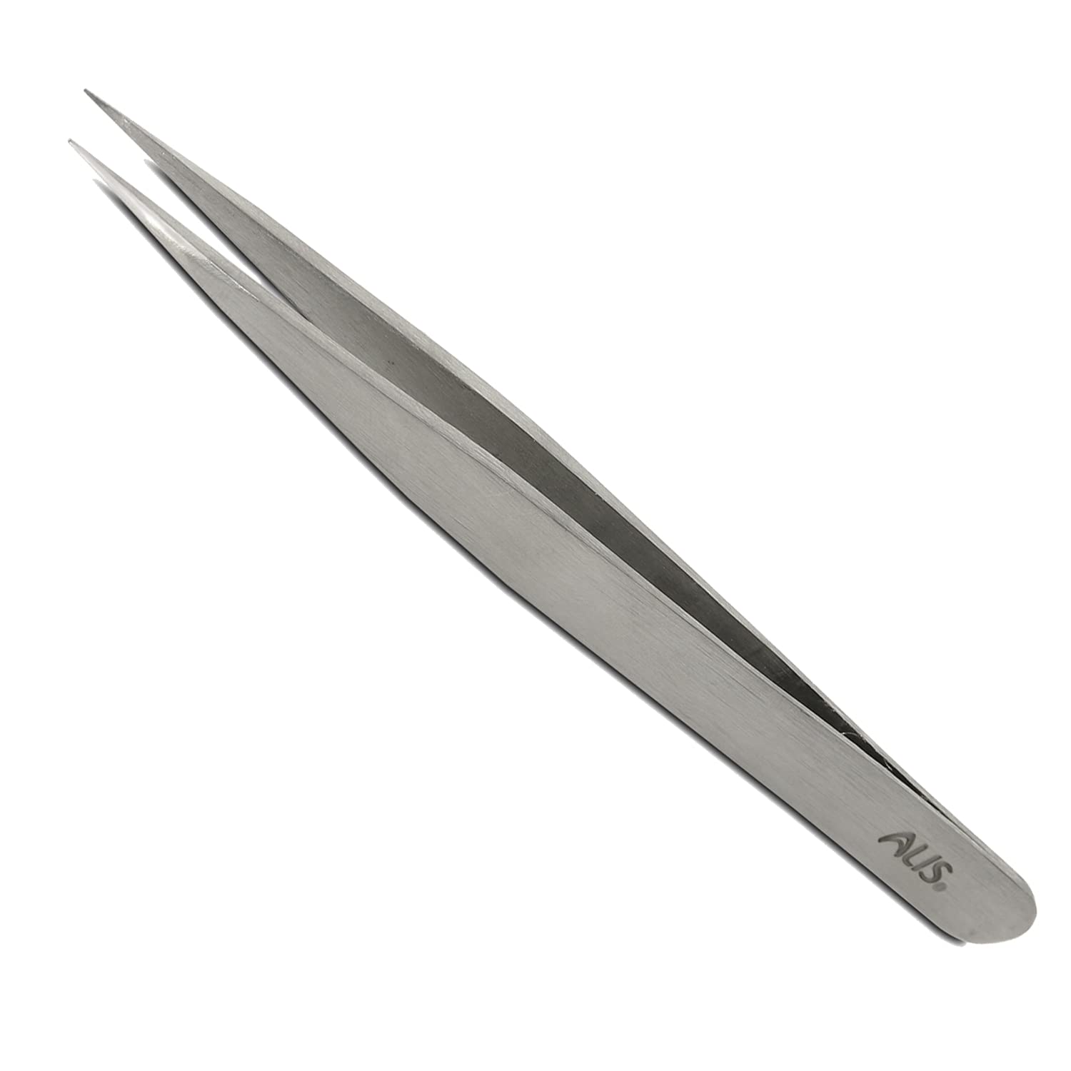 Alis Splinter Tweezer | Handmade Fine Precision Pointed Tweezers for Ingrown Hair, Eyelash Extension, Crafting | Professional Stainless Steel (Silver SS)
