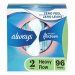 Always Infinity Feminine Pads for Women, Size 2, 96 Count, Heavy Absorbency, Unscented (32 Count, Pack of 3-96 Count Total)