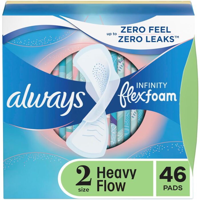 Always Infinity Pads with Wings, Heavy Flow, 46 Count