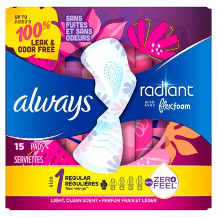 Always Radiant Pads with Wings, Scented (Pack of 4)
