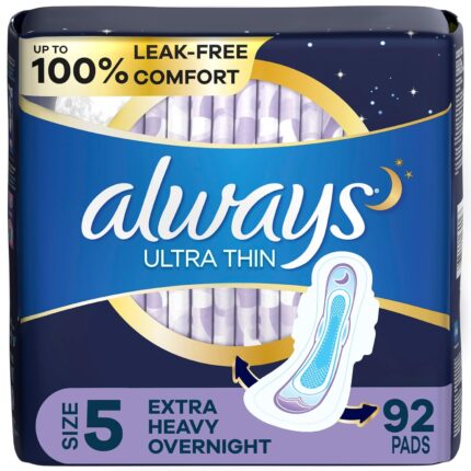 Always Ultra Thin Size Feminine Pads with Wings, 46 Count