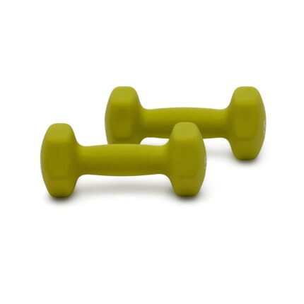 AmazonBasics Neoprene Dumbbells, Set of 2, (2.3 KGS Each ) - Green