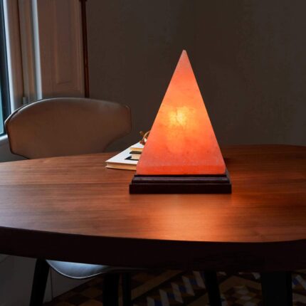 Apex Global Himalayan Pink Salt Lamp Pyramid Individually Hand Crafted, (8 inches, 7 lbs.) Amber Glow, Certified Wire with Dimmer Switch and Extra Bulb Unique Gift Idea
