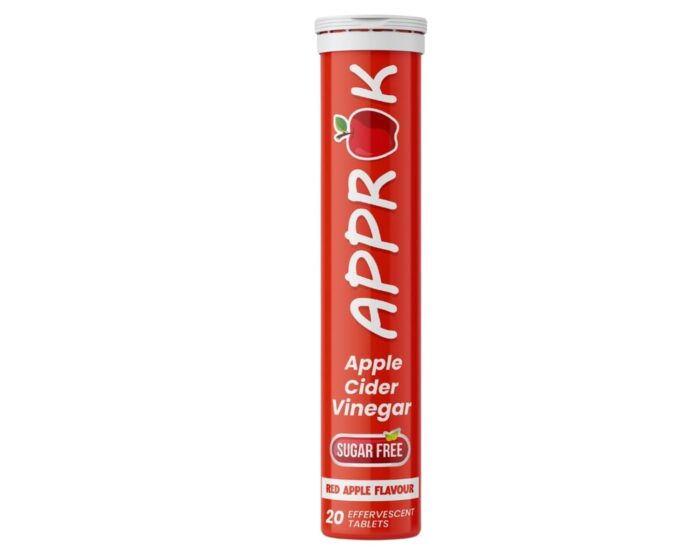 Approk Apple Cider Vinegar Effervescent Tablet with Weight Loss with Vitamin B6 and B12, 100% Veg, Sugar free, Pack of 1, 20 Effervescent Tablet