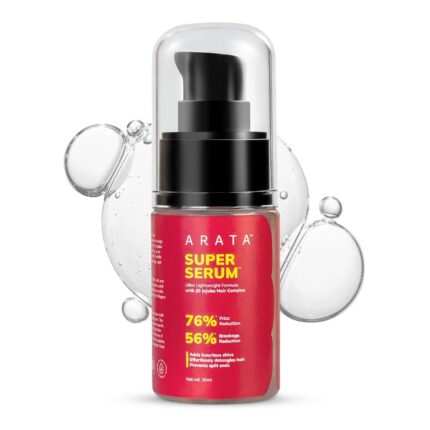 Arata Super Serum™ For Dry & Frizzy Hair | 76% Frizz Reduction | 56% Breakage Reduction | Luxurious Shine | Prevents Split Ends | Powered By JD Jojoba Hair Complex | Hair Serum For Women & Men |30ml