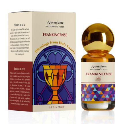 Aromafume Frankincense Anointing Oil 9Ml (0.3 Fl Oz.)| Blessings From The Holy Lands | Blessed Olive Oil From Jerusalem With Biblical Spices | Natural Ingredients | Holy Oil For Prayer And Protection