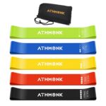Athmonk Mini Loop Resistance Band for Workout for Men Women - Leg Exercise Fitness Band Hip Glute - Thera Band for Physiotherapy Yoga Pilates Stretching - Gym Rubber Elastic Band - Set of 5, Regular