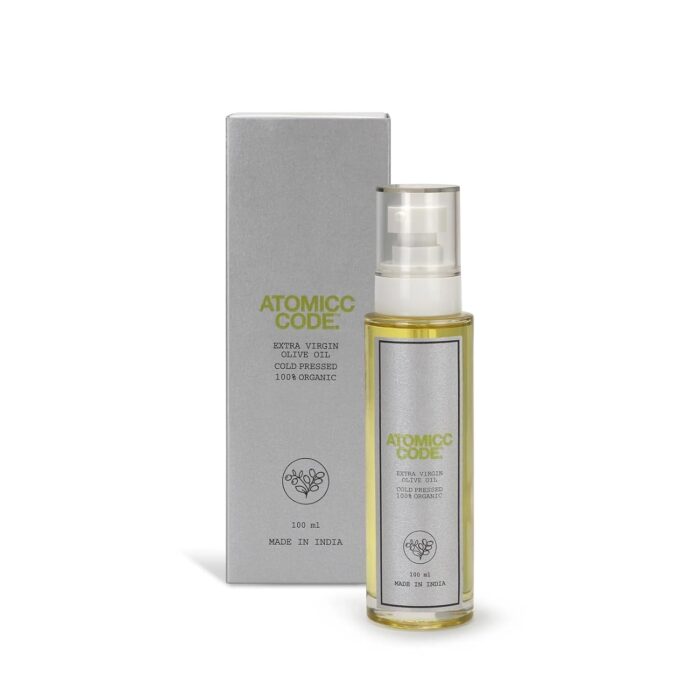 Atomicc Code Organic Oils (Extra Virgin Olive oil)(100ml)-100% Organic & Cold-pressed | Rich in Antioxidants, Vitamins & Essential Fatty Acids| Suitable for All Skin Types| Multipurpose Use| Supports Ayurvedic Wellness & Self-Care Rituals