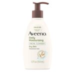 Aveeno Daily Moisturizing Facial Cleanser for Dry Skin, Gentle Face Cleanser with Soothing Oat for Skin that Feels Soft & Supple, Removes Dirt, Oil and Impurities, Fragrance Free, 12oz / 354ml
