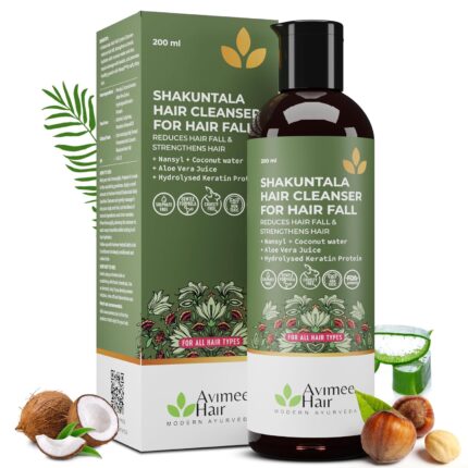 Avimee Herbal Shakuntala Hair Fall Control Hair Cleanser | With Keratin Protein & Nansyl | For Strong and Shiny Hair | Sulphate & Paraben Free For Men and Women | 200 mL