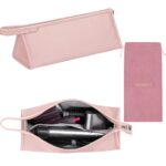BAGCRAZY Pink Waterproof Faux Leather Travel Cosmetic Case for Dyson Airwrap Styler and Attachments