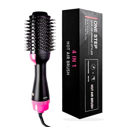 BRAHMANI VILLA One Step Hair Dryer and Volumizer, Hot Air Brush, 4 in 1 Styling Brush Styler, Negative Ion Hair Straightener Curler Brush for All Hairstyle Multicolour (1000 watts)