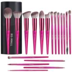 BS-MALL Makeup Brush Set for Foundation Powder Concealers Eye Shadows Blush Synthetic Makeup Brushes with black case 18 Pcs