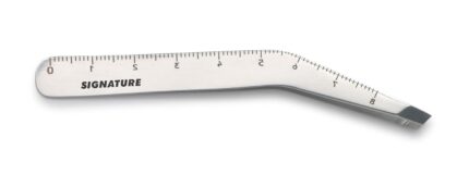 Basicare Signature Stainless Steel Brow Gauger Slant Tip Tweezer For Women and Men.Tweezer For Ingrown Hair, Plucking Daily Beauty Tool. Comes With Drawstring Pouch.
