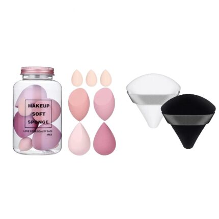 Beauty Blender 9 Pcs with Storage Box Makeup Sponges, Air Cushion Powder Puff Beauty Tools Women Professional Cosmetic Puff with Box Powder Sponge Dry & Wet Use (Multicolor)