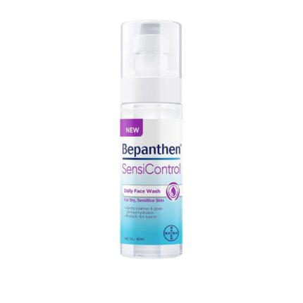 Bepanthen SensiControl Daily Gentle Hydrating Face Wash Cleanser, Worlds No.1 Skincare Brand, For Dry to Normal, Sensitive Skin, 80ml