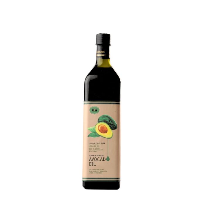 Black and Green Extra Virgin Cold Press Multipurpose Avocado Cooking Oil Bottle (1000 ml)