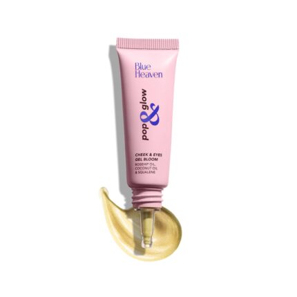 Blue Heaven Pop & Glow Eye & Cheek tint Highlighter for face makeup, Enriched with Rosehip and Coconut oil, Golden Hour, 12ml