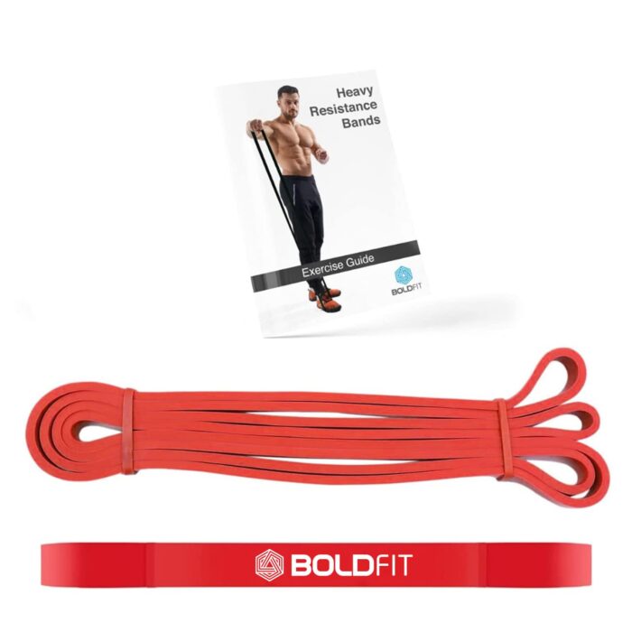Boldfit Heavy Resistance Band for Workout Exercise & Stretching Pull Up Bands For Home Exercise & Gym Exercise Bands for Men & Women Resistance Tube Loop Bands Toning Bands - Red ( 7-15 Kg)