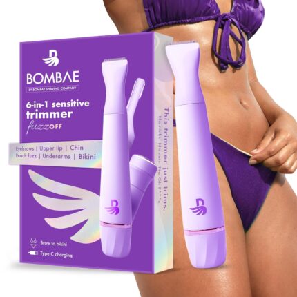 Bombae 6-in-1 Sensitive | Trimmer for Women | Bikini trimmer for women | Eyebrow trimmer for women and facial hair trimmer attachment | 90 mins runtime | C type charging | Waterproof, portable, quick, gentle & painless | (New Model)