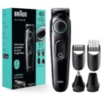 Braun All-in-One Style Kit Series 3 3450, 5-in-1 Trimmer for Men with Beard Trimmer, Ear & Nose Trimmer, Hair Clippers & More, Ultra-Sharp Blade, 40 Length Settings and Washable