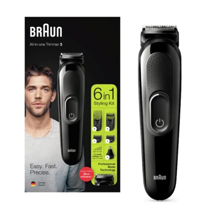 Braun Hair Clippers for Men MGK3220, 6-in-1 Beard Trimmer, Ear and Nose Trimmer, Cordless & Rechargeable, Multicolor